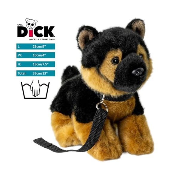 Carl Dick Peluche Berger Allemand avec Laisse, 21cm 3486