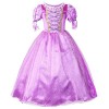 JerrisApparel Princesse Raiponce Costume Robe de fête Robe de Fille 120cm, Violet avec Accessoires 