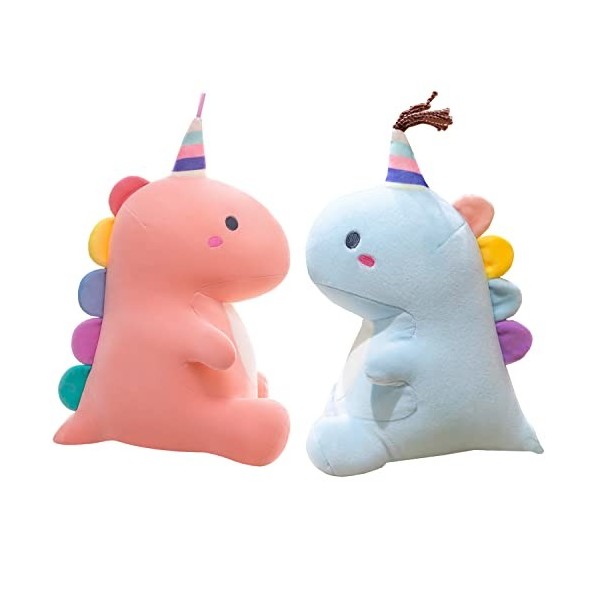 Liuer 2PCS Peluche Dinosaure en Peluche Poupée 3D Dessin Animé Peluche T-Rex Tyrannosaure Jouets en Peluche Dinosaures pour E