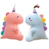 Liuer 2PCS Peluche Dinosaure en Peluche Poupée 3D Dessin Animé Peluche T-Rex Tyrannosaure Jouets en Peluche Dinosaures pour E