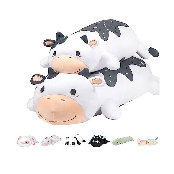 Mewaii Peluche Coussin 65CM Long Oreiller Vaches pour Enfant danimaux Poupée Jouets Kawaii pour Enfant Mignonne Moelleux Con