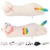 Mewaii Peluche Coussin 65CM Long Oreiller Vaches pour Enfant danimaux Poupée Jouets Kawaii pour Enfant Mignonne Moelleux Con