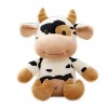 JAWSEU Vache Peluche, Animal en Peluche Jouet en Peluche de Vache Doux Dessin Animé Mignon Oreiller Animaux Poupée Peluche Ge