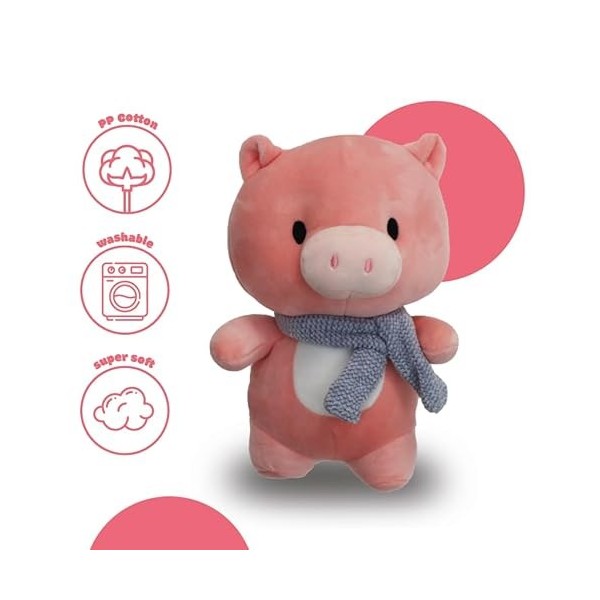 My Plüschi Peluche Doudou Peluche Jouet Cadeau pour Bébé Enfant Anniversaire Fille Garçon Cochon Cochon Pig Piggi