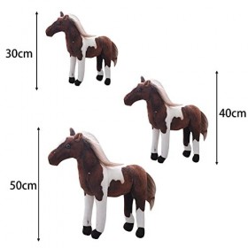 JAWSEU Cheval Peluche Geante, Peluche Cheval Interactif, Peluche Cheval Realiste, Animal en Peluche Poupée Cheval Peluche Pou