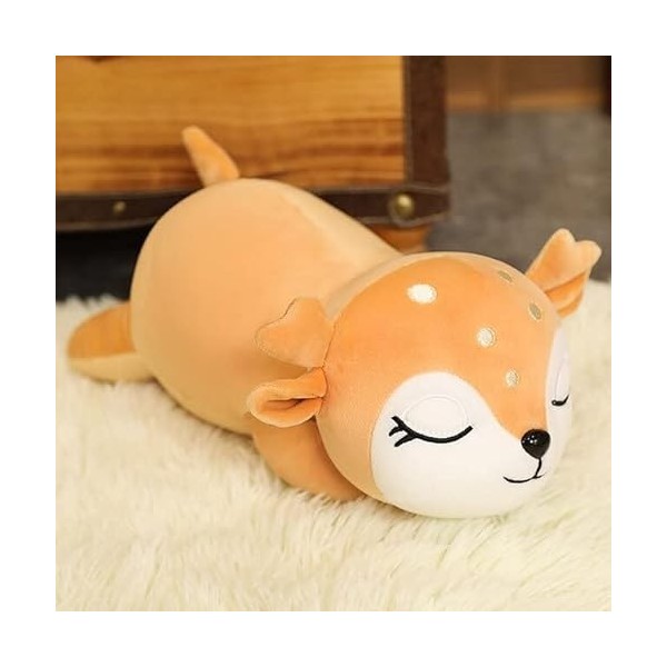 CAWACH Mignon bébé cerf en Peluche Mignon cerf Dormir Oreiller cerf en Peluche cerf Jouets en Peluche garçons et Filles Cadea