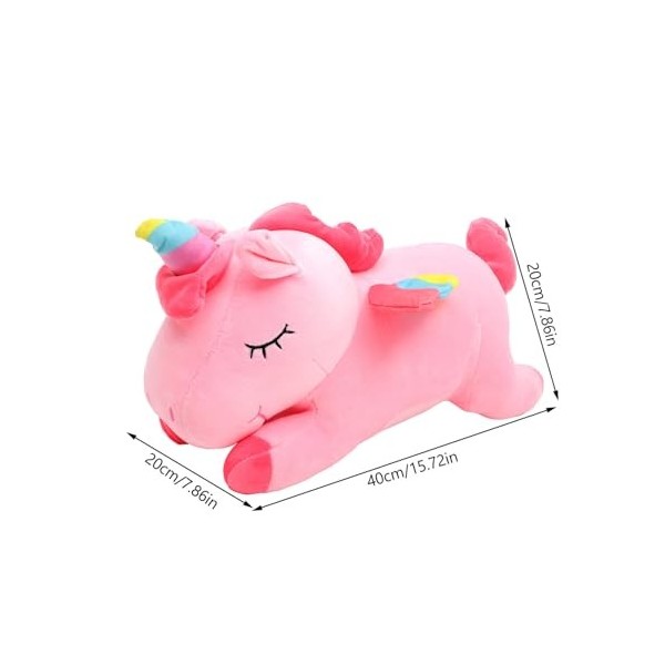 Abaodam Licorne Peluche Licorne Peluche Jouet Licorne Oreiller Doux Licorne Peluche avec Ailes Arc-en-Ciel pour Enfants Fille