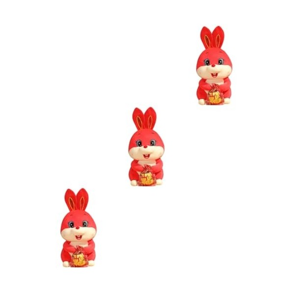 2 Pcs Lapin Du Nouvel An Chinois Jouet Animal En Peluche 2023 Cadeau de Poupée  Lapin Pour Nouvel An Chinois Décorat