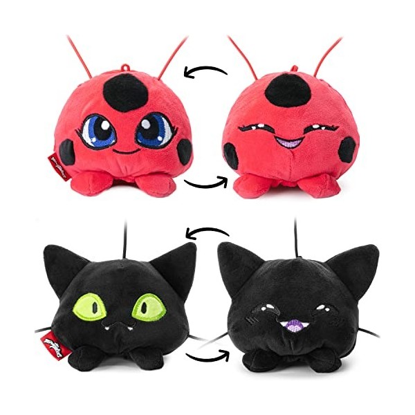 Miraculous Ladybug Porte-clés en peluche double face 10 cm