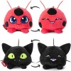 Miraculous Ladybug Porte-clés en peluche double face 10 cm