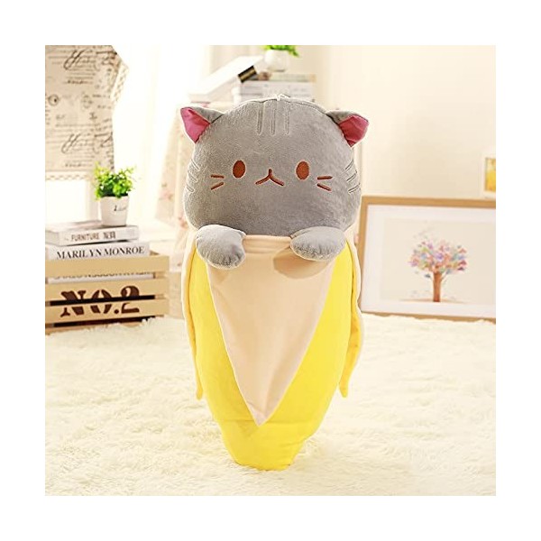 PECLO 30cm-60cm Creative Banana Cat Peluche Jouets en Peluche Mignon Chaton dans Fruit Pendentif Filles Cadeau Cadeau danniv