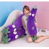 Grand coussin de couchage en peluche pour poupée Mr aubergine Violet 70 cm