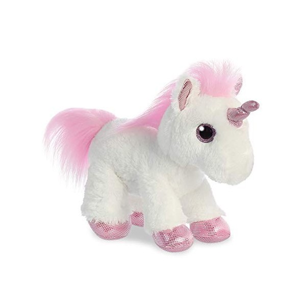 Aurora Peluche Sparkle Tales Princesse Licorne World 60854, 30 cm, Blanc Multicolore 