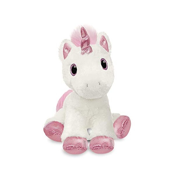 Aurora Peluche Sparkle Tales Princesse Licorne World 60854, 30 cm, Blanc Multicolore 