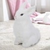 Mini Raliste en Peluche Lapin Raliste Animal Paques Dcoration Maison Ornement Simulation Jouet Modle Cadeau Blanc 