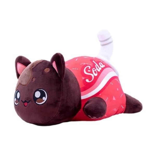 Jannity MeeMeows Peluche chat démoniaque, animal en peluche mignon de dessin animé, 100 % polyester, oreiller brodé 1 