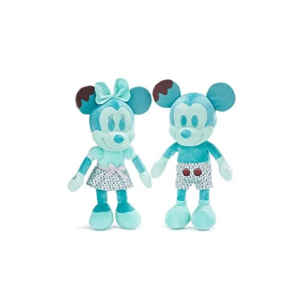 ENVI Disney Lot de 2 peluches Mickey Mouse et Minnie Mouse Couleurs pastel 30,5 cm