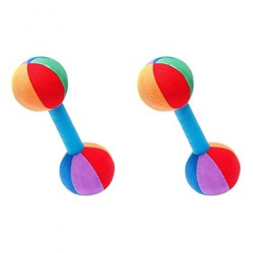 Toyvian Jouets Pour Bébés 2 Pièces en Peluche Haltère Entraînement Haltère Portable Bébé Jouet Souple Bébé Jouet Bébé Fitness