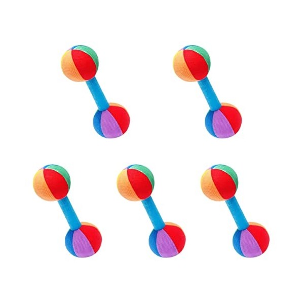 Toyvian Jouets Pour Bébés 2 Pièces en Peluche Haltère Entraînement Haltère Portable Bébé Jouet Souple Bébé Jouet Bébé Fitness