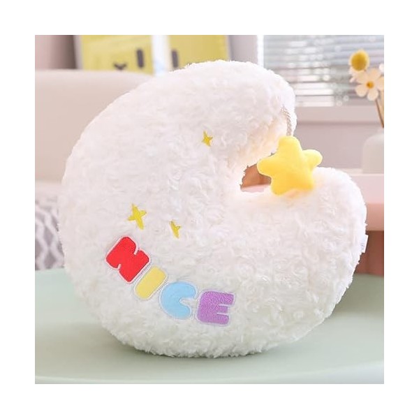 Ermano Peluche Jouet en Peluche Coussin Lune De Dessin Animé pour La Maison, Le Canapé, La Chambre, La Décoration De Chambre.