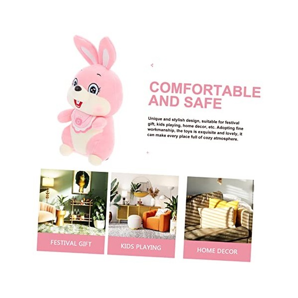 Toyvian 2 Pièces Lapin en Peluche Jouet Enfants Jouet Jouets pour Enfants Lapin en Peluche Lapin Paresseux en Peluche Jouet e