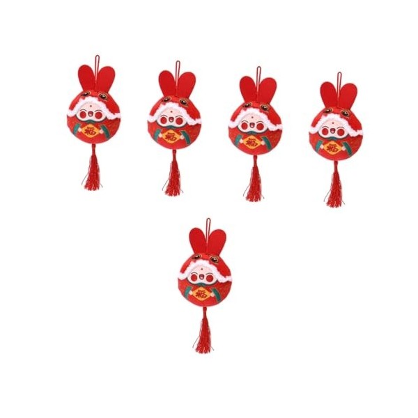 Toyvian 5 Pièces Pendentif Lapin Suspendu Poupée De Lapin Peluches Poupée De Mascotte du Nouvel an Chinois Jouets en Peluche 