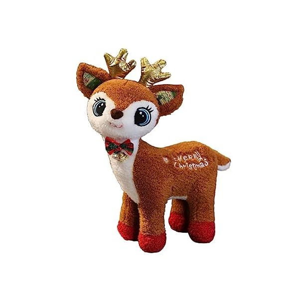 ibasenice Peluche De Noël Ornement De Cerf Peluches De Noël pour Enfants Cerf Jouet Poupée De Cerf De Noël Animal en Peluche 