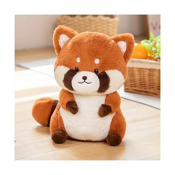 EacTEL Kawaii Peluche Raton Laveur Peluche Jouet Mignon Raton Laveur Oreiller Peluche Animal Porte-clés Coussin Cadeau d’Anni