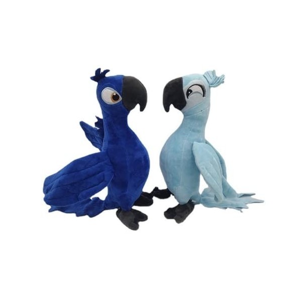 PRDB 2Pcs Rio Adventure 2 Macaw Plush Toy Anime Movie Plushie Blue Parrot Doll Can Be Alone Kawaii Toys for Kids 30Cm