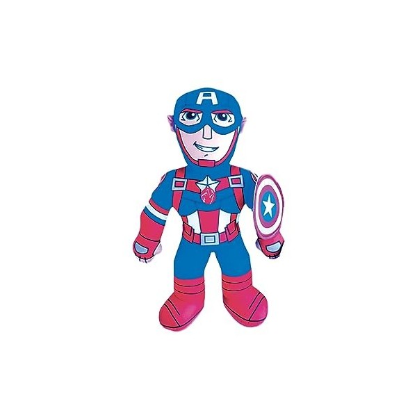 Sambro Marvel Peluche Capitan America Avengers 38 cm, multicolore avec son, original