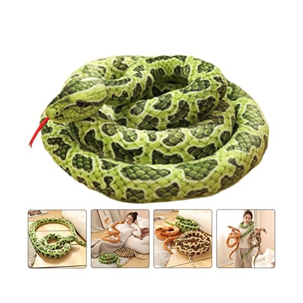 PRETYZOOM Serpent en Peluche Coussin Peluche Python Halloween Serpents en Peluche Jouet en Peluche Boa Constrictor Peluche De