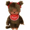 Fille Couleur | 20 cm | Kiki | Monchhichi Poupée | avec Bavette Rouge