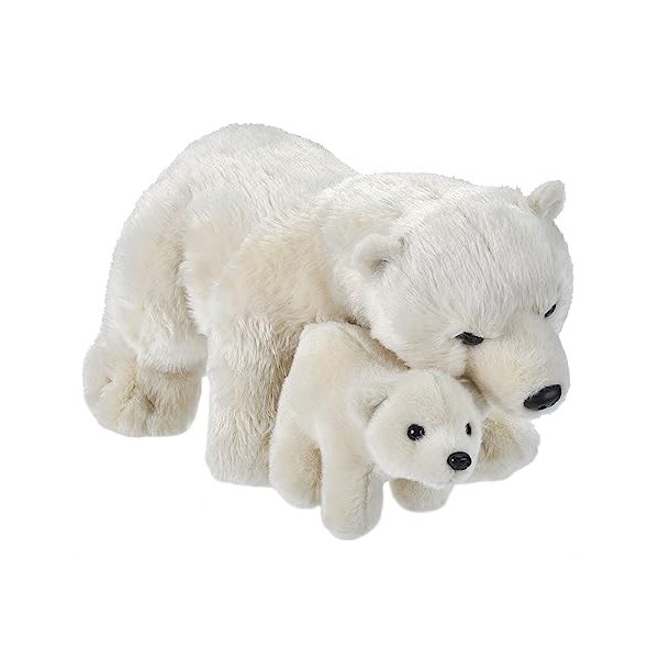 Wild Republic Mom and Baby Ours Polaire, Animal en Peluche, 38 cm, Idée Cadeau pour Enfants, Animal en Peluche, Jouet Écologi