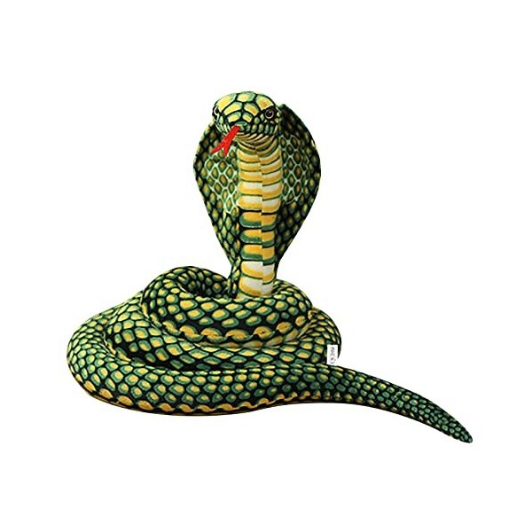 YJZQ Peluche Serpent Geant Cobra 170CM Peluche Serpent Réaliste décoration Halloween Accessoires danniversaire Coussin de Se