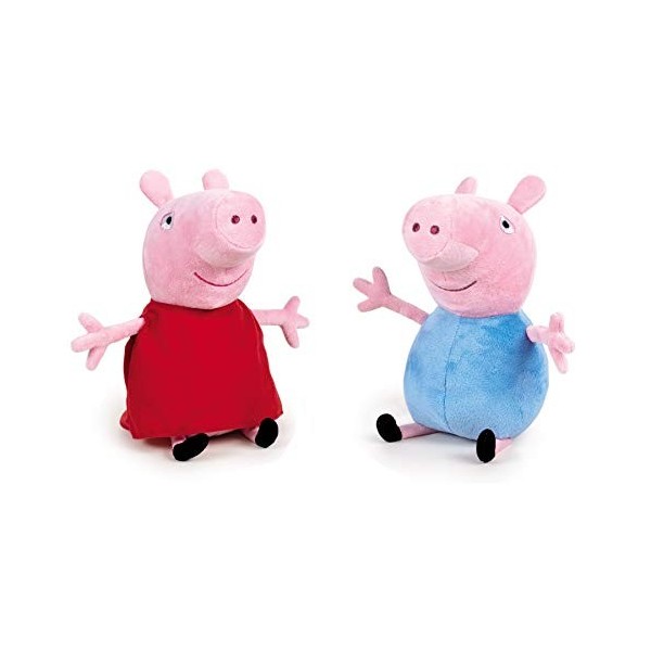 Play by Play Peppa Pig - Pack en Peluche Peppa Pig et George - Qualité Super Douce Peppa et George 27 cm 
