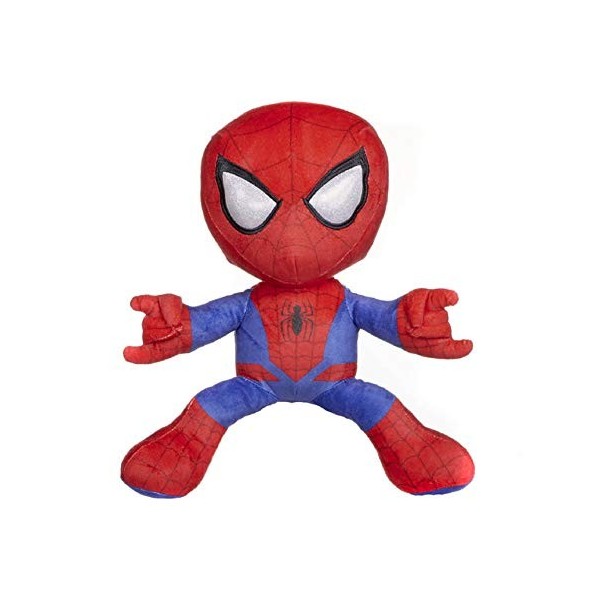 Marvel Peluche Spiderman, 5 modèles de poses différentes, 30 cm 12" , Licence officielle Spiderman Lanza Toile daraignée R