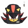 GDFENDU Sac à dos en peluche Sonic Shadow avec porte-clés, 43,2 cm Anime Hérisson en peluche, Noir