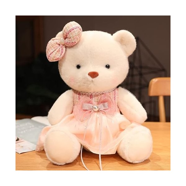 Mignon Knuckle Bear Doll Teddy Bear Doll Petit Parfum Jupe Ours Poupée Peluche Toy-C, 40cm