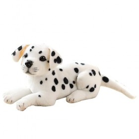 BYNYXI Peluche pour Chien, 32cm Chien couché en Peluche comme de Vrais Chiens en Peluche Dalmatien Husky Akita Kawaii Chien e