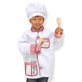 Melissa & Doug Déguisement Cuisinier Chef, Costume pour filles et garçons avec accessoires,Jeu de rôle,Jouet créatif, Cadeau 