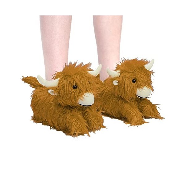 Peluche de vache des hautes terres - Jouet en peluche - Jouet de boeuf - Poils longs taureau - Jouet en peluche