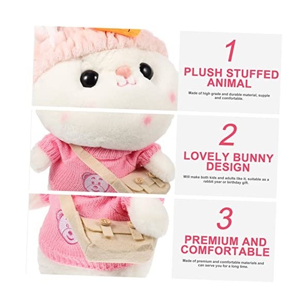 SAFIGLE Pull Lapin Jouet Poupée en Peluche Lapin Jouet Année du Lapin Jouet De Poupée Lapin Jouet Lapin pour Enfants Lapin en