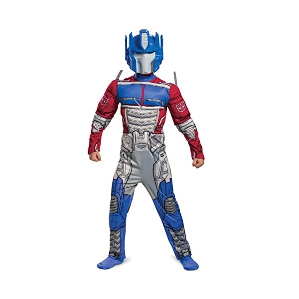 Disguise 104919L Optimus Prime Muscle, Enfants, Costumes Bleu et Rouge, Taille S