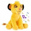 Disney Peluche Bebe - Grosse Peluche 28cm Stitch Le Roi Lion Simba Dumbo - Peluches Doudou avec Son - Jouet Premier Age - Cad