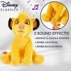 Disney Peluche Bebe - Grosse Peluche 28cm Stitch Le Roi Lion Simba Dumbo - Peluches Doudou avec Son - Jouet Premier Age - Cad