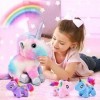 Tacobear Peluche Licorne Jouet pour Fille Peluche Maman Licorne avec 4 bébés Licorne Peluche Cheval Licorne Jouet Anniversair