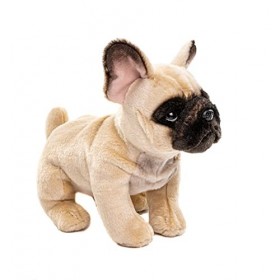 Uni-Toys - Bouledogue français Beige - 27 cm Longueur - Chien en Peluche, Dogue - Doudou
