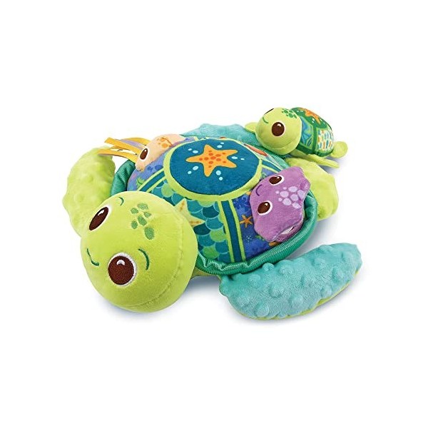 VTech - Juju, Maman Tortue Éveil des Sens Play Green, Peluche Interactive Fabriquée avec des Matériaux Plus Durables, Jouet S