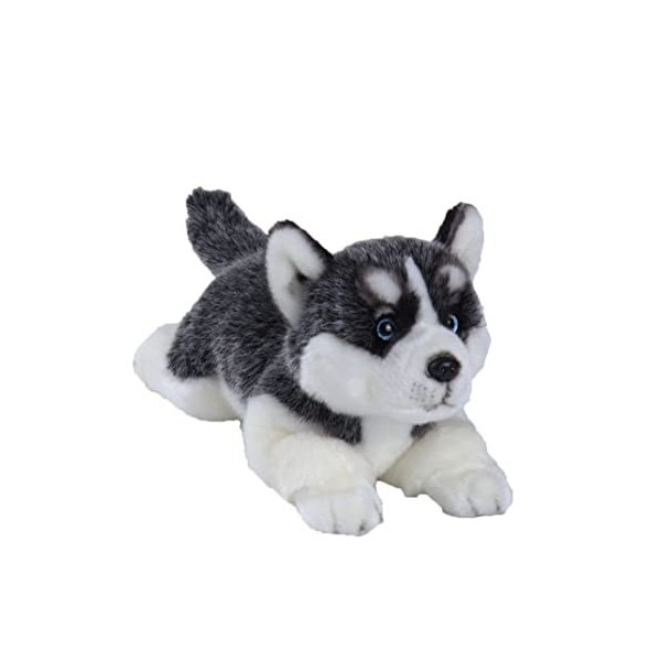 Siberian Husky Stuffed Dog Animal Simulation-Realistic & Lifelike Soft Handmade Lying Dog Peluche Toy Puppy -Cadeau Cadeau po