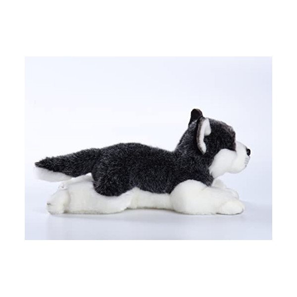 Siberian Husky Stuffed Dog Animal Simulation-Realistic & Lifelike Soft Handmade Lying Dog Peluche Toy Puppy -Cadeau Cadeau po